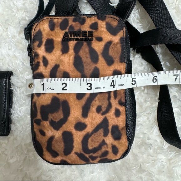 Aimee Kestenberg Jungle Leopard Nylon & Leather All in One Phone Crossbody - Picture 4 of 13